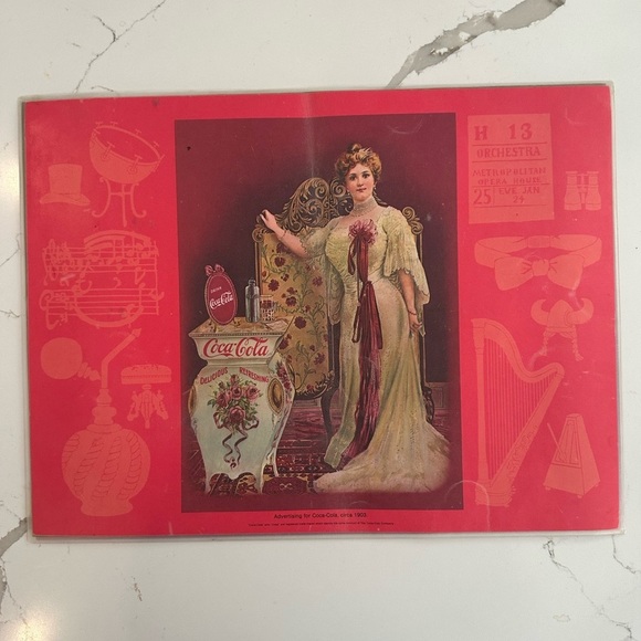 Coca Cola plastic vintage laminated placemats  x 4 (set) Reproduction - Picture 1 of 4